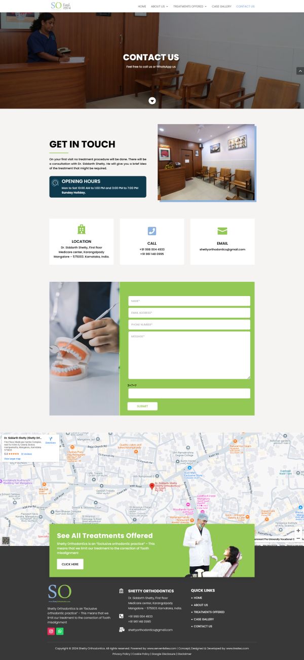 Shetty Orthodontics Contact